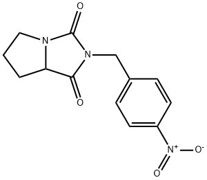 2-(4-Nitro-benzyl)-tetrahydro-pyrrolo[1,2-c]imidazole-1,3-dione Struktur