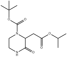 tert-butyl 3-oxo-2-(2-oxo-2-propan-2-yloxyethyl)piperazine-1-carboxylate Struktur