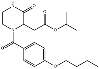 isopropyl [1-(4-butoxybenzoyl)-3-oxo-2-piperazinyl]acetate Struktur