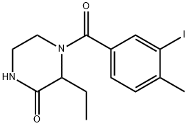 3-ethyl-4-(3-iodo-4-methylbenzoyl)piperazin-2-one Struktur