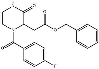 benzyl [1-(4-fluorobenzoyl)-3-oxo-2-piperazinyl]acetate Struktur