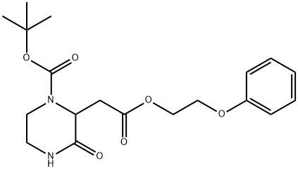 tert-butyl 3-oxo-2-[2-oxo-2-(2-phenoxyethoxy)ethyl]piperazine-1-carboxylate Struktur