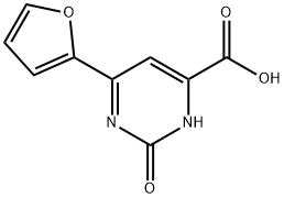 6-(2-furyl)-2-hydroxypyrimidine-4-carboxylic acid Struktur