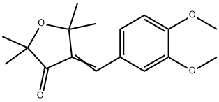 (4E)-4-(3,4-dimethoxybenzylidene)-2,2,5,5-tetramethyldihydrofuran-3(2H)-one Struktur