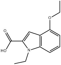 4-ethoxy-1-ethyl-1H-indole-2-carboxylic acid Struktur