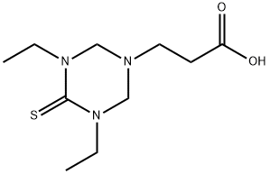 3-(3,5-Diethyl-4-thioxo-[1,3,5]triazinan-1-yl)-propionic acid Struktur