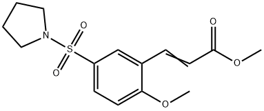 3-[2-Methoxy-5-(pyrrolidine-1-sulfonyl)-phenyl]-acrylic acid methyl ester Struktur