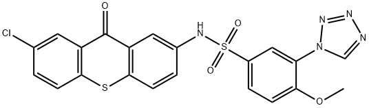 N-(7-chloro-9-oxo-9H-thioxanthen-2-yl)-4-methoxy-3-(1H-tetraazol-1-yl)benzenesulfonamide Struktur