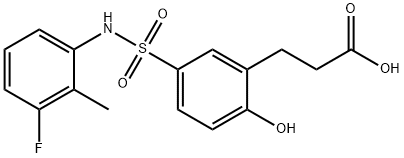 3-[5-[(3-fluoro-2-methylphenyl)sulfamoyl]-2-hydroxyphenyl]propanoic acid Struktur