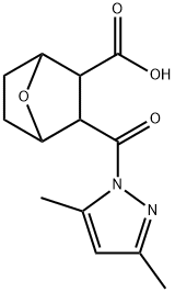 2-(3,5-dimethylpyrazole-1-carbonyl)-7-oxabicyclo[2.2.1]heptane-3-carboxylic acid Struktur