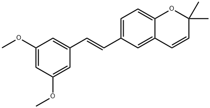 2H-1-Benzopyran,6-[(1E)-2-(3,5-dimethoxyphenyl)ethenyl]-2,2-dimethyl- Struktur