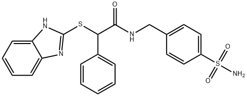 2-(1H-benzimidazol-2-ylsulfanyl)-2-phenyl-N-[(4-sulfamoylphenyl)methyl]acetamide Struktur