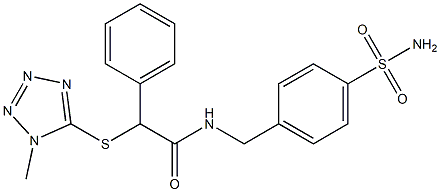 2-(1-methyltetrazol-5-yl)sulfanyl-2-phenyl-N-[(4-sulfamoylphenyl)methyl]acetamide Struktur