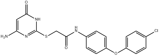 2-[(6-amino-4-oxo-1H-pyrimidin-2-yl)sulfanyl]-N-[4-(4-chlorophenoxy)phenyl]acetamide Struktur