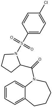 1-({1-[(4-chlorophenyl)sulfonyl]-2-pyrrolidinyl}carbonyl)-2,3,4,5-tetrahydro-1H-1-benzazepine Struktur