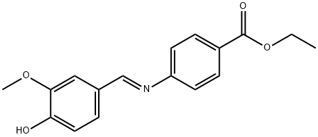 ethyl 4-[(4-hydroxy-3-methoxybenzylidene)amino]benzoate Struktur