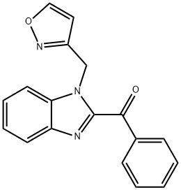 (1-Isoxazol-3-ylmethyl-1H-benzoimidazol-2-yl)-phenyl-methanone Struktur