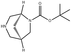 (1R,5S)-TERT-BUTYL 3,6-DIAZABICYCLO[3.2.1]OCTANE-6-CARBOXYLATE Struktur