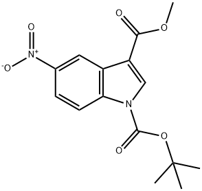 1-TERT-BUTYL 3-METHYL 5-NITRO-1H-INDOLE-1,3-DICARBOXYLATE Struktur