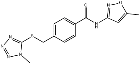 N-(5-methyl-1,2-oxazol-3-yl)-4-[(1-methyltetrazol-5-yl)sulfanylmethyl]benzamide Struktur