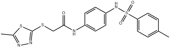 N-[4-[(4-methylphenyl)sulfonylamino]phenyl]-2-[(5-methyl-1,3,4-thiadiazol-2-yl)sulfanyl]acetamide Struktur