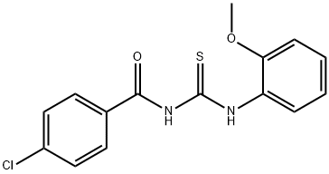 4-chloro-N-{[(2-methoxyphenyl)amino]carbonothioyl}benzamide Struktur