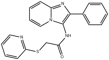 N-(2-phenylimidazo[1,2-a]pyridin-3-yl)-2-pyridin-2-ylsulfanylacetamide Struktur