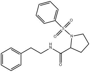 N-(2-phenylethyl)-1-(phenylsulfonyl)prolinamide Struktur