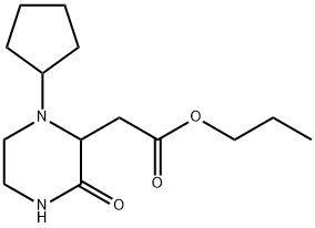 propyl (1-cyclopentyl-3-oxo-2-piperazinyl)acetate Struktur