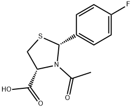 (2R,4R)-3-acetyl-2-(4-fluorophenyl)-1,3-thiazolidine-4-carboxylic acid Struktur