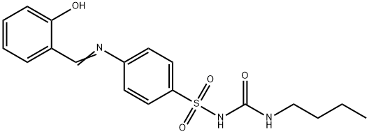 N-[(butylamino)carbonyl]-4-[(2-hydroxybenzylidene)amino]benzenesulfonamide Struktur