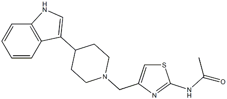 N-(4-((4-(1H-indol-3-yl)piperidin-1-yl)methyl)thiazol-2-yl)acetamide Struktur