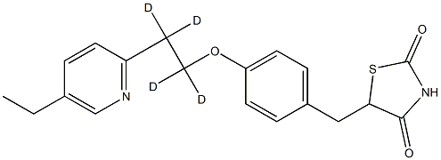 5-[[4-[1,1,2,2-tetradeuterio-2-(5-ethylpyridin-2-yl)ethoxy]phenyl]methyl]-1,3-thiazolidine-2,4-dione Struktur