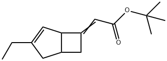 tert-butyl 2-(3-ethylbicyclo[3.2.0]hept-3-en-6-ylidene)acetate Struktur