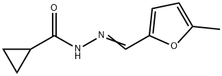 N-[(E)-(5-methylfuran-2-yl)methylideneamino]cyclopropanecarboxamide Struktur