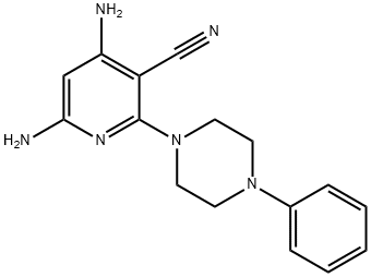 4,6-Diamino-2-(4-phenyl-piperazin-1-yl)-nicotinonitrile Struktur