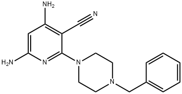 4,6-Diamino-2-(4-benzyl-piperazin-1-yl)-nicotinonitrile Struktur