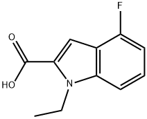 1-ethyl-4-fluoro-1H-indole-2-carboxylic acid Struktur