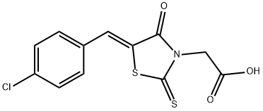 (Z)-2-(5-(4-chlorobenzylidene)-4-oxo-2-thioxothiazolidin-3-yl)acetic acid Struktur