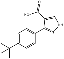 5-(4-tert-butylphenyl)-1H-pyrazole-4-carboxylic acid Struktur