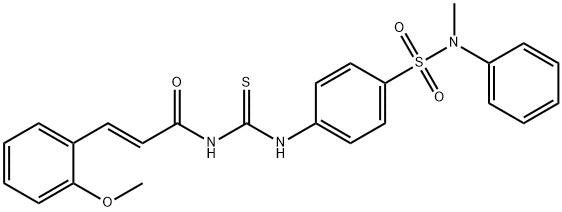 (E)-3-(2-methoxyphenyl)-N-[[4-[methyl(phenyl)sulfamoyl]phenyl]carbamothioyl]prop-2-enamide Struktur