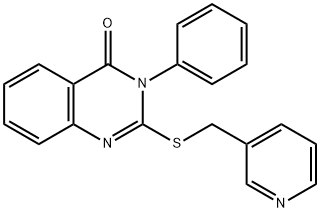 3-Phenyl-2-(pyridin-3-ylmethylsulfanyl)-3H-quinazolin-4-one Struktur