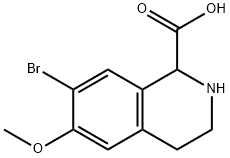 7-bromo-6-methoxy-1,2,3,4-tetrahydroisoquinoline-1-carboxylicacid Struktur