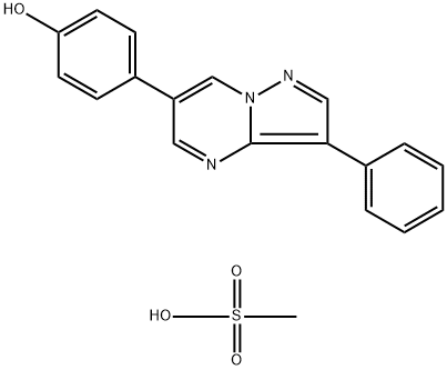 4-{3-phenylpyrazolo[1,5-a]pyrimidin-6-yl}phenol: methanesulfonic acid Struktur