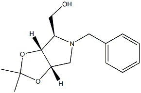 [(3aR,4R,6aS)-5-benzyl-2,2-dimethyl-3a,4,6,6a-tetrahydro-[1,3]dioxolo[4,5-c]pyrrol-4-yl]methanol Struktur