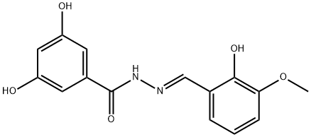 3,5-dihydroxy-N'-(2-hydroxy-3-methoxybenzylidene)benzohydrazide Struktur