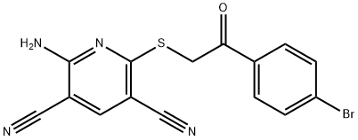 2-amino-6-{[2-(4-bromophenyl)-2-oxoethyl]sulfanyl}pyridine-3,5-dicarbonitrile Struktur