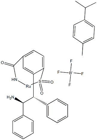 {[(1S,2S)-2-Amino-1,2-diphenylethyl](4-toluenesulfonyl)amido}(p-cymene)ruthenium(II)tetrafluoroborate Struktur