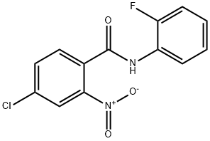 4-chloro-N-(2-fluorophenyl)-2-nitrobenzamide Struktur