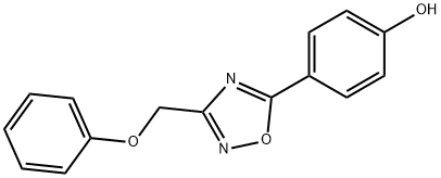 4-(3-Phenoxymethyl-[1,2,4]oxadiazol-5-yl)-phenol Struktur